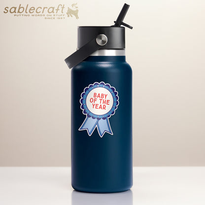 Baby of the Year Ribbon Vinyl Sticker